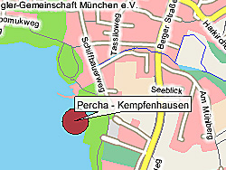 Geografische Karte der Badestelle EU-Badegewässer - Starnberger See, Percha - Kempfenhausen