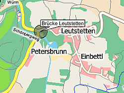 Geografische Karte der Badestelle Würm, Brücke Leutstetten